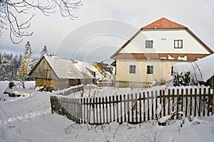 Typical house in mountain village Bully near Donovaly