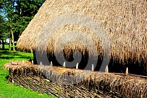 Typical house in Romanian Peasant Museum in Dumbrava Sibiului, Transylvania