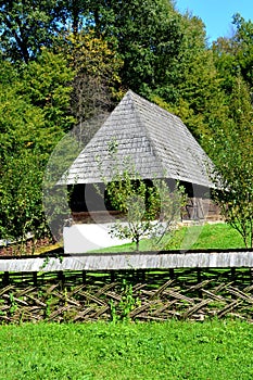 Typical house in Romanian Peasant Museum in Dumbrava Sibiului, Transylvania