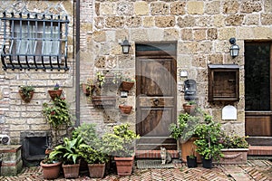 Typical house of Sovana, medieval village of Tuscany