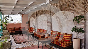 Typical house terrace in Marrakech