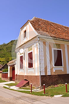 Typical house in the villlage Biertan, Transylvania