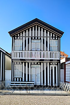 Typical houses of Costa Nova, Aveiro, Portugal