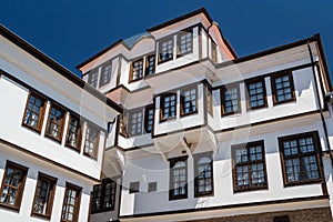 Typical houses in the hiostoric centre of Ohrid town