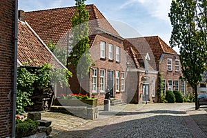 Typical houses in Ootmarsum at the `Ganzenmarkt`.