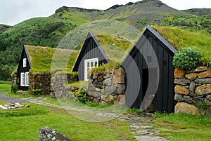 Typical houses of Skogar, Iceland