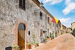 The typical houses of Sovana built with tuff