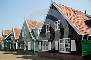 Typical houses in the town of Marken island