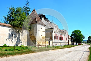 Typical houses. Urban landscape in the village Dacia-Stena-Stein, Transylvania, Romania