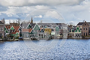 Typical houses of the Zaanse Schans, Holland, the Netherlands