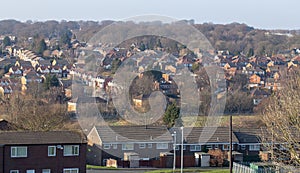 Typical housing estate in UK on a sunny day