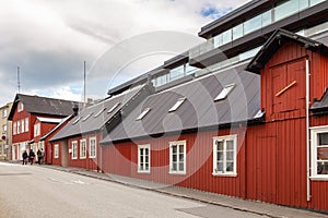 Typical Icelandic architecture in the city center, Reykjavik, Iceland