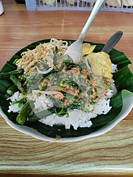 A typical Indonesian dish called pecel