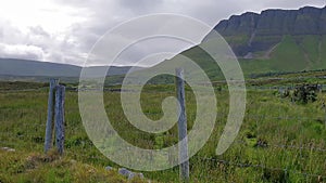 Typical Irish landscape with the Ben Bulben mountain called `table mountain` for its particular shape County of Sligo -
