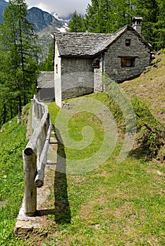 Alpine idyllic landscape. Alpe Devero, Italy photo