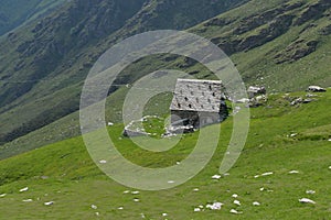 Alpine village landscape. Rimella, Sesia Valley, Italy photo