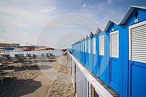 Typical Italian beach huts