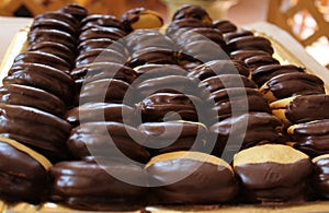 Typical Italian Biscuit, Bacio di Dama, with Chocolate