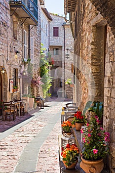 Typical Italian restaurant in the historic alley