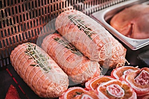 Typical italian sausage handmade in a butcher.