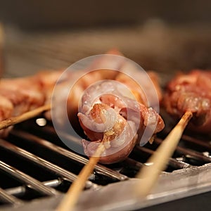 typical italian Skewers called arrosticini photo