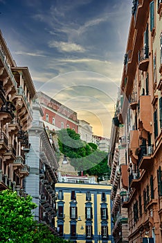 Typical italian street in Naples