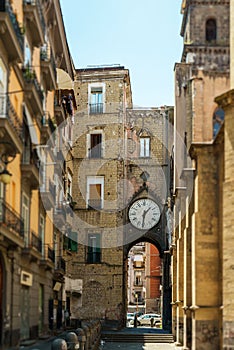Typical italian street in Naples town