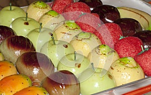 Typical italian sweet: marzapane fruit