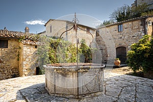 Typical Italian town in Tuscany, Bagno Vignoni