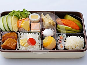 Typical Japanese bento with various fillings