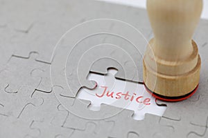 A typical jigsaw puzzle with justice