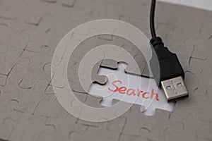 A typical jigsaw puzzle with search