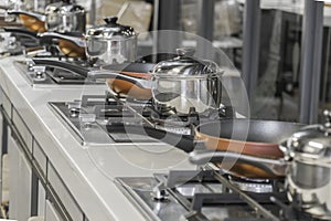 Typical kitchen of a restaurant in operation,