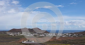 Typical landscape Lanzarote, Small town Guatiza, Canary Islands, Spain