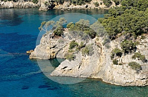 Typical landscape of Mediterranean coast and sea
