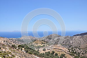 Typical landscape of Naxos island panorama view.