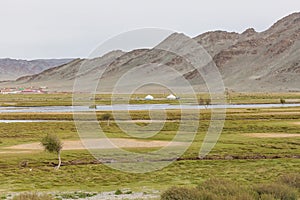 Typical landscapes of Mongolia. mountain slopes and valleys. Altai, Mongolia