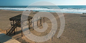 Typical Lifeguard tower station, Baywatch tower on the beach.