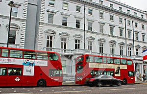 A typical London`s street in winter