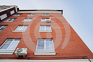 typical low-rise apartment building. construction of affordable housing. photo