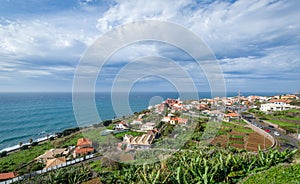 Typical Madeira island rural landscape on the south coast.