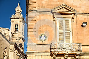 Typical Maltese architecture in Mdina city - Malta