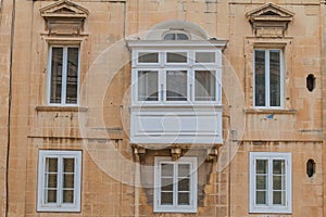 Typical Maltese balcony (gallarija) in Valletta, Mal photo