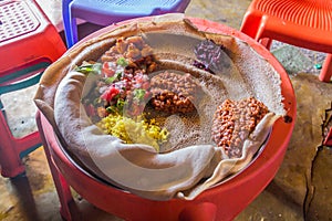 Typical meal in Ethiopia - Beyainatu