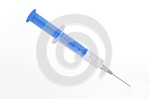 A typical medical syringe with needle.