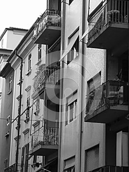 Typical mediterranean facade in the morning