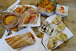 Typical mediterranean spanish healty food called tapas