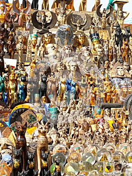 Typical merchandise of souvenirs in Cairo (Egypt)