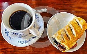 Typical Mexican dishes Empanadas Tamales Rollos with Coffee Oaxaca Mexico photo
