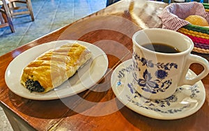 Typical Mexican dishes Empanadas Tamales Rollos with Coffee Oaxaca Mexico photo